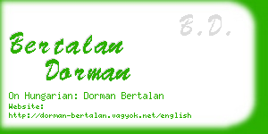 bertalan dorman business card